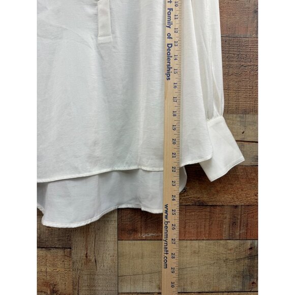 Banana Republic Crepe Volume-Sleeve Blouse Medium Petite - Picture 8 of 10